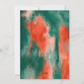 Rode + groene, moderne, abstracte fotovakantie feestdagenkaart (Achterkant)