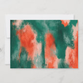 Rode + groene, moderne, abstracte fotovakantie feestdagenkaart (Achterkant)