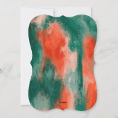 Rode + groene, moderne, abstracte fotovakantie feestdagenkaart (Achterkant)