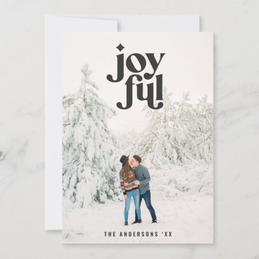 Rode + groene, moderne, abstracte fotovakantie feestdagenkaart (Voorkant)