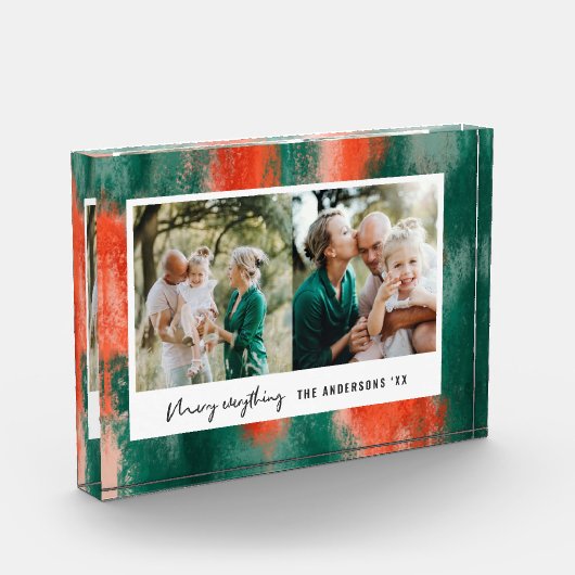 Rode + groene, moderne, abstracte fotovakantie fotoblokken (Links)