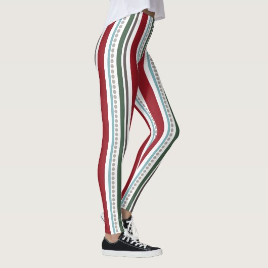 Rode/groene multi-stripe Leggings voor vrouwen (Rechts)
