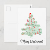 Rode groene Muzieknoten en kerstboom Briefkaart (Voorkant / Achterkant)