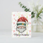 Rode groene Muzieknoten en Santa Claus Briefkaart (Staand voorkant)