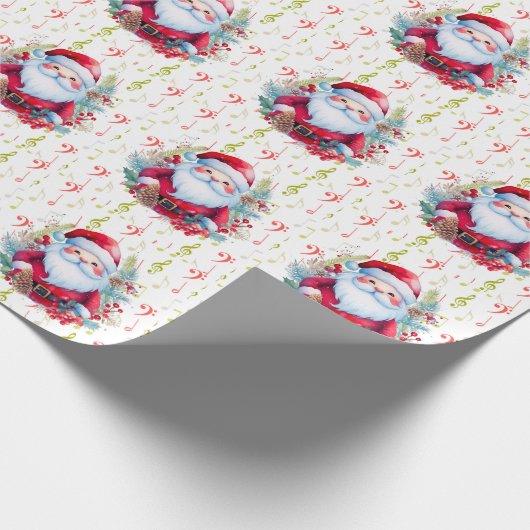 Rode groene Muzieknoten en Sinterklaas Cadeaupapier (Hoek)