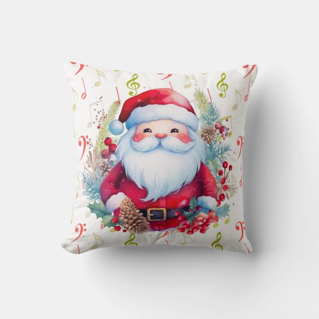 Rode groene Muzieknoten en Sinterklaas Kussen (Voorkant)