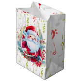 Rode groene Muzieknoten en Sinterklaas Medium Cadeauzakje (Voorkant Gekanteld)