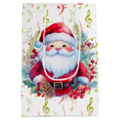 Rode groene Muzieknoten en Sinterklaas Medium Cadeauzakje (Achterkant)