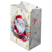 Rode groene Muzieknoten en Sinterklaas Medium Cadeauzakje (Achterkant Gekanteld)