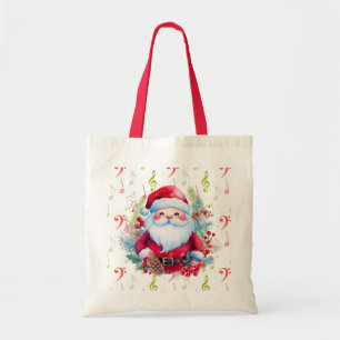Rode groene Muzieknoten en Sinterklaas Tote Bag