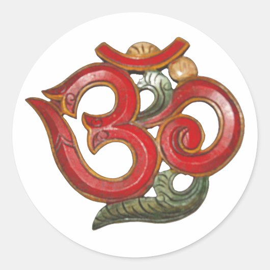 rode groene om aum yoga india sticker (Voorkant)