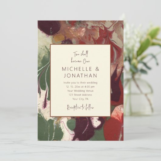 Rode groene Paarse Abstracte kunst Christelijke br Kaart (Staand voorkant)