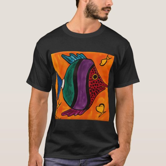 Rode Groene Paarse & Blauwe Vis T-shirt (Voorkant)