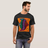 Rode Groene Paarse & Blauwe Vis T-shirt (Voorkant volledig)