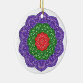 Rode Groene Paarse Kaleidoscoop kerstversieringen Keramisch Ornament (Rechts)
