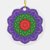 Rode Groene Paarse Kaleidoscoop kerstversieringen Keramisch Ornament (Voorkant)
