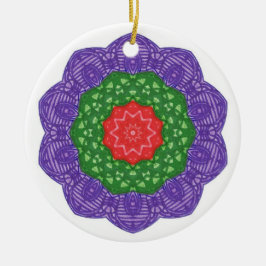 Rode Groene Paarse Kaleidoscoop kerstversieringen Keramisch Ornament