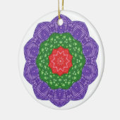 Rode Groene Paarse Kaleidoscoop kerstversieringen Keramisch Ornament (Links)