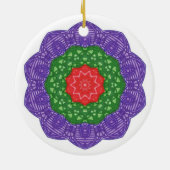 Rode Groene Paarse Kaleidoscoop kerstversieringen Keramisch Ornament (Achterkant)