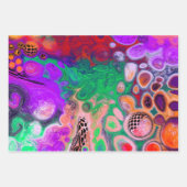 Rode, groene, Paarse, kleurrijke digitale fluïde k Inpakpapier Vel (Voorkant 2)