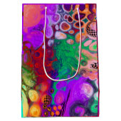 Rode, groene, Paarse, kleurrijke digitale fluïde k Medium Cadeauzakje (Achterkant)