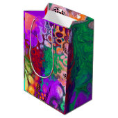 Rode, groene, Paarse, kleurrijke digitale fluïde k Medium Cadeauzakje (Achterkant Gekanteld)