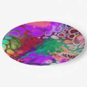 Rode, groene, Paarse, kleurrijke digitale fluïde k Papieren Bordje (Gekanteld)