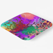 Rode, groene, Paarse, kleurrijke digitale fluïde k Papieren Bordje (Gebogen)