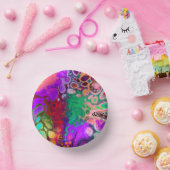 Rode, groene, Paarse, kleurrijke digitale fluïde k Papieren Kommen (Feest)