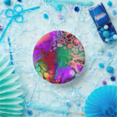 Rode, groene, Paarse, kleurrijke digitale fluïde k Papieren Kommen (Feest)