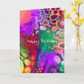 Rode, groene Paarse kleurrijke digitale lichtdag Kaart (Gele Bloem)