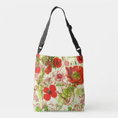 rode groene papavers zomerbloemen crossbody tas (Achterkant)