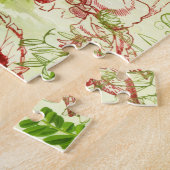 rode groene papavers zomerbloemen legpuzzel (Zijkant)