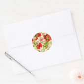rode groene papavers zomerbloemen ronde sticker (Envelop)