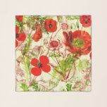 rode groene papavers zomerbloemen sjaal<br><div class="desc">Wilde bloemen,  speelse madeliefjes,  veel wijnstokken en andere bloemen zwaaien in de zomertijd. Hun heldere petals knikken in de levendige groene natuur.</div>