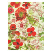 rode groene papavers zomerbloemen tafelkleed (Voorkant)