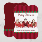 Rode & Groene Pareltjes Vakantie Aangepaste Foto & Feestdagenkaart (Voorkant / Achterkant)