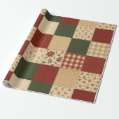 Rode Groene Patchwork Dekbed Rustieke Boerderij Bl Cadeaupapier (Uitgerold)