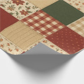 Rode Groene Patchwork Dekbed Rustieke Boerderij Bl Cadeaupapier (Hoek)