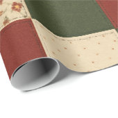 Rode Groene Patchwork Dekentel Rustieke Boerderij  Cadeaupapier (Rol Hoek)