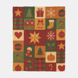 Rode groene Patchwork Quilt Rustieke Boerderij Blo Fleece Deken