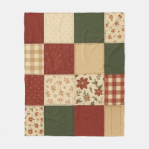 Rode groene Patchwork Quilt Rustieke Boerderij Blo