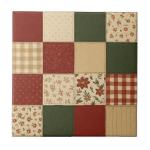 Rode groene Patchwork Quilt Rustieke Boerderij Blo