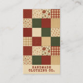 Rode groene Patchwork Quilt Rustieke Boerderij Blo Visitekaartje (Voorkant)