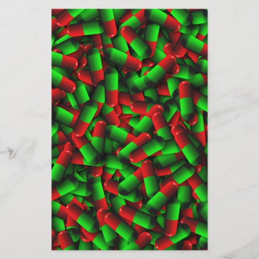 rode groene pillen briefpapier (Voorkant)