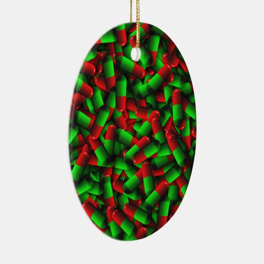 rode groene pillen keramisch ornament (Rechts)