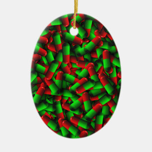 rode groene pillen keramisch ornament