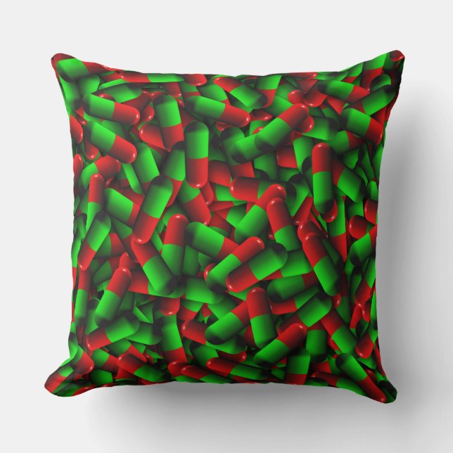 rode groene pillen kussen (Voorkant)