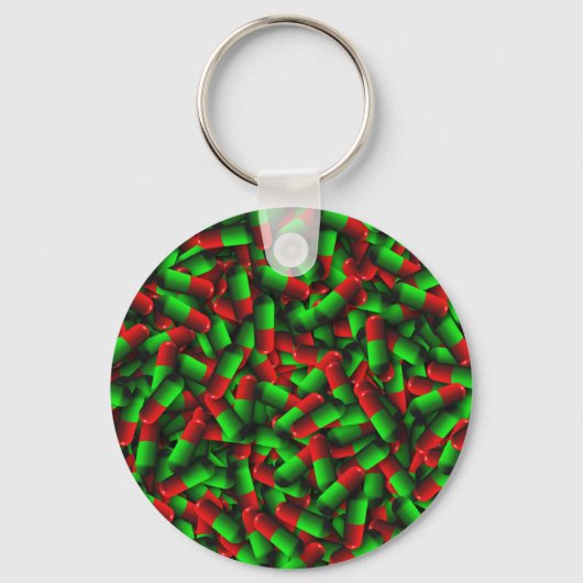 rode groene pillen sleutelhanger (Voorkant)