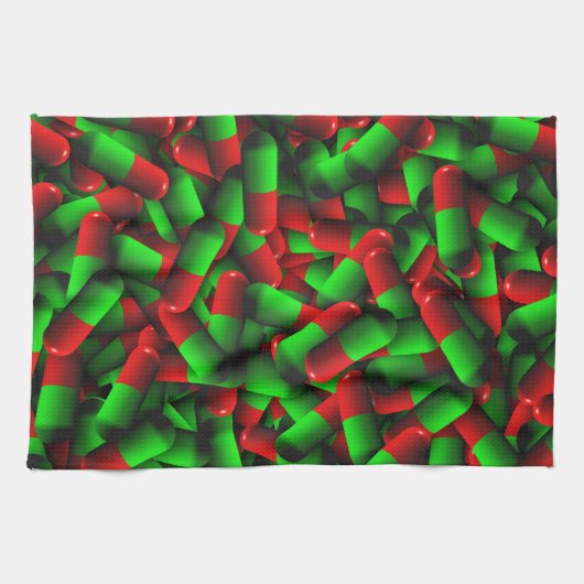 rode groene pillen theedoek (Horizontaal)